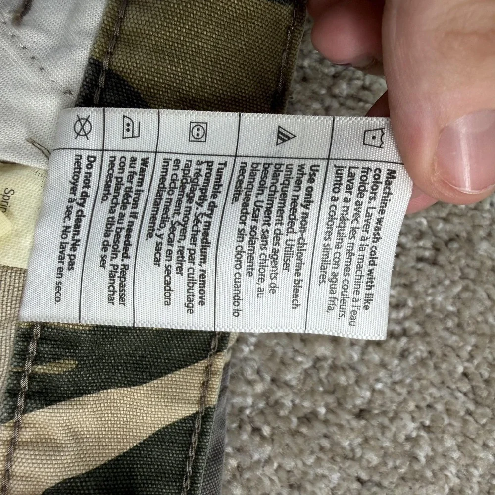 Carhartt Cargo Shorts Mens 42 Green Camo Cotton Canvas Relaxed Fit Workwear